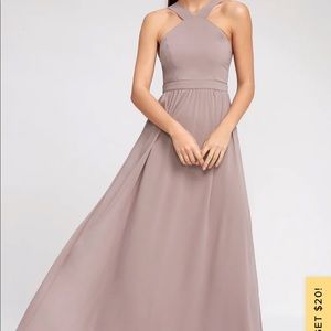Air of romance taupe maxi dress M NWT